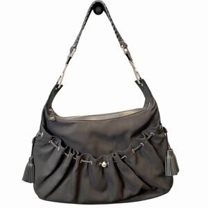 Givenchy Black Nylon Shoulder Bag | Removable Braided Leather Strap | Circa 2012